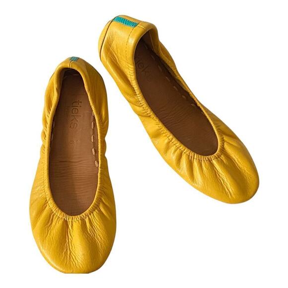 Tieks Shoes - Tieks by Gavrieli  Womens US 6 Mustard Yellow Casual Comfy Ballet  Leather Flats